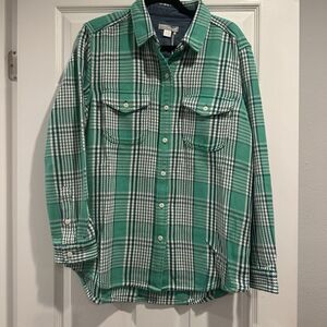 Outerknown Blanket Shirt Women’s Size M/L Button Shacket Green Oversized NWT